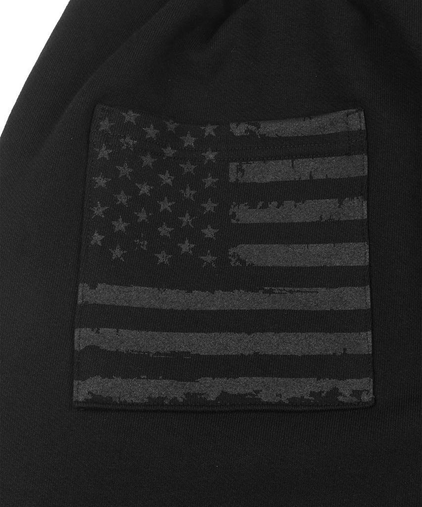 UNKNOWNCOMENORMAL Usa Star Flag Sweat Pants [Black]