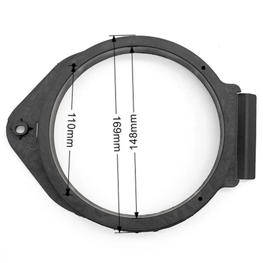 2 Pair 6.5" Horn Washer Brackets Door Speaker Mount Plates with Wiring Harness