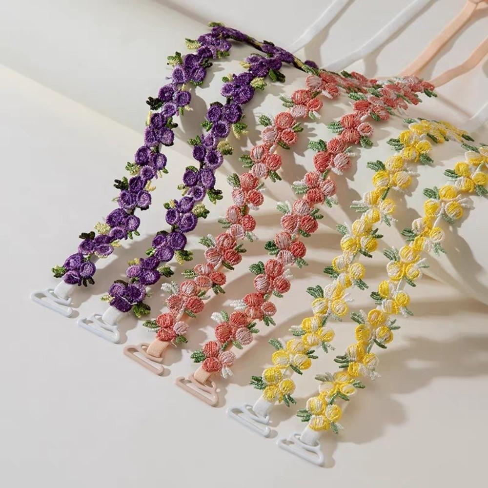 Anti-slip Shoulder Straps Elastic Floral Shoulder Belts Lingerie Strap Belt  Wedding Party Dress