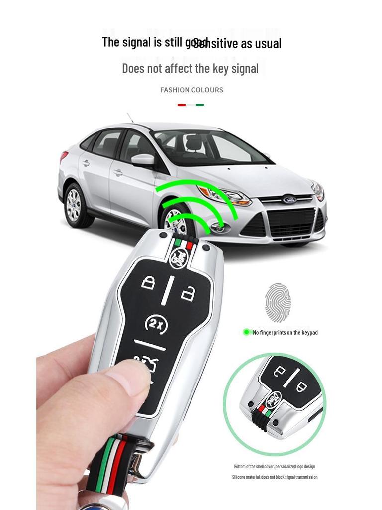 Metal Key Shell Case for 2015-2017 Ford Taurus, Explorer, Mustang