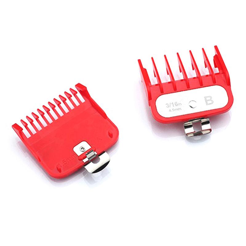 1.5+4.5Mm Size Guide Comb Red Attachment Comb Set With A Metal Holder Clipper