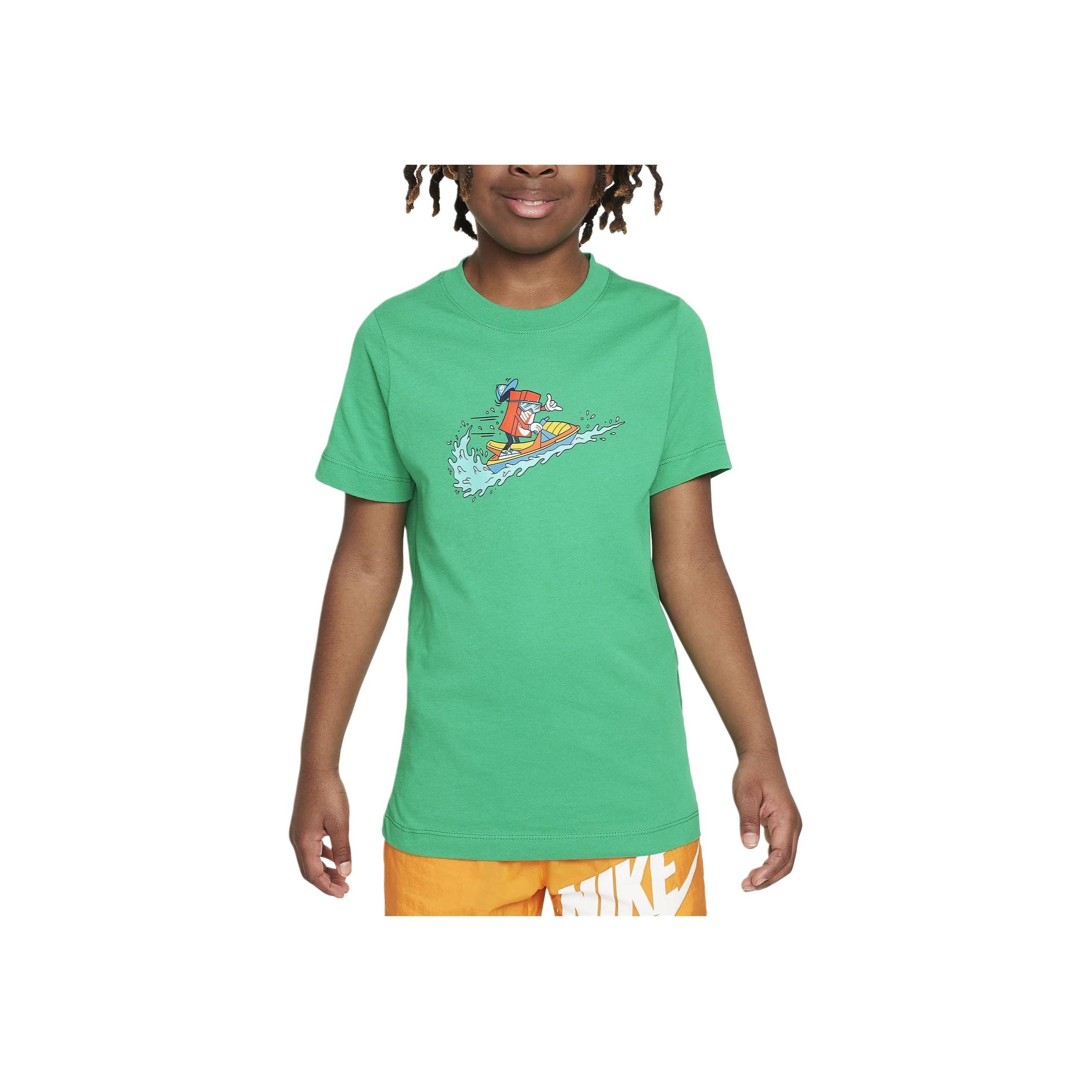 

Nike Футболка с короткими рукавами и круглым вырезом с мультяшным принтом, детские топы, стадионный зеленый FV5345-324 XL