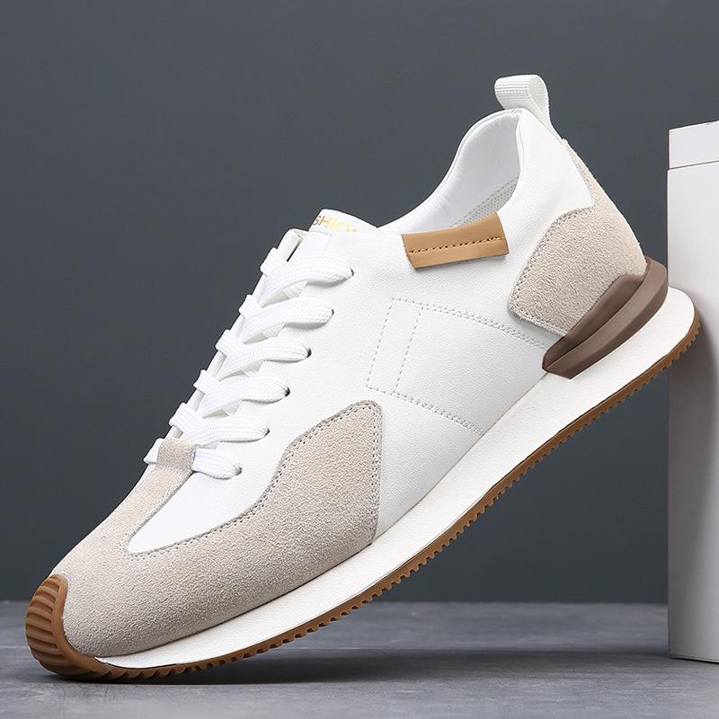 Men's shoes spring new leather breathable sports casual men's trend versatile thick sole