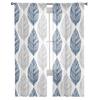 Marineblau-graue Blattstruktur-Tüllvorhänge für Wohnzimmer, Chiffon-Voile, transparenter Fenstervorhang für Schlafzimmer