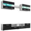 VidaXL Ensemble Mural pour TV avec Lumières LED 5 pcs, Armoire de Télévision avec Étagère, Meuble Télé de Salon Intérieur, 246028