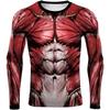 Halloween Muskel Simulation 3D Druck T-Shirt lustig Herren Bodybuilding Cosplay Tops Karneval Party Hip-Hop Langarm-T-Shirts
