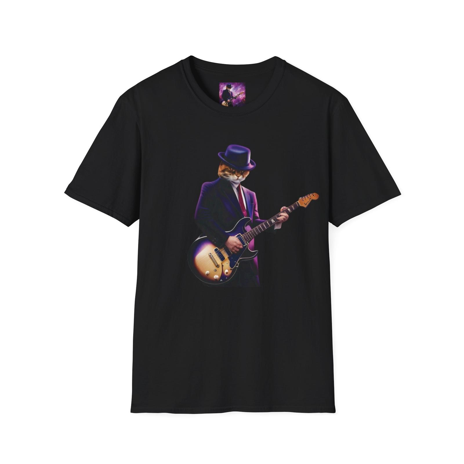 

Cool Cat Playing Guitar Graphic T-Shirt Music Lover Tee Men/Women 5XL різнокольоровий