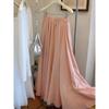 Japanese and Korean ice Tencel cotton and linen texture pleated skirt women's summer drooping sense casual pendulum A-shaped umbrella skirt long skirt