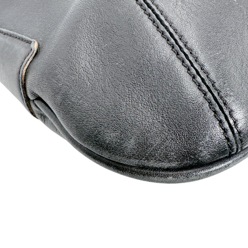 Coach Diagonal Crossing Shoulder Bag Leather Black Women K0D-9204 Used