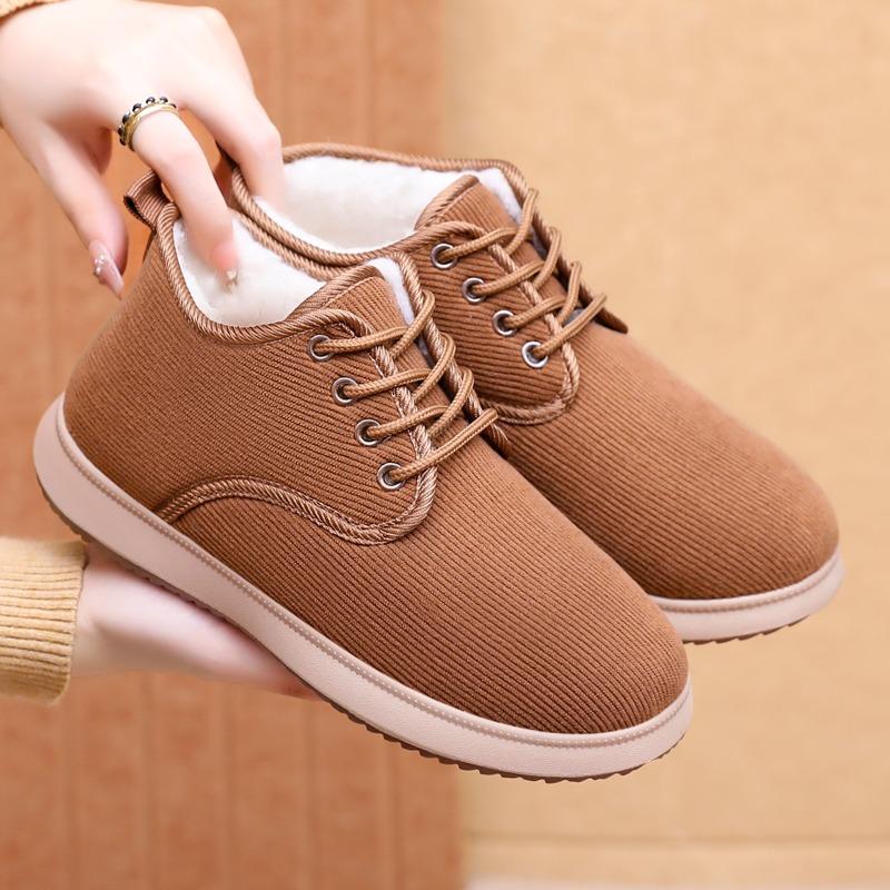 Cotton shoes women's winter warm snow boots piled thickened shoes women's soft soles comfortable women's boots lightweight versatile cotton boots