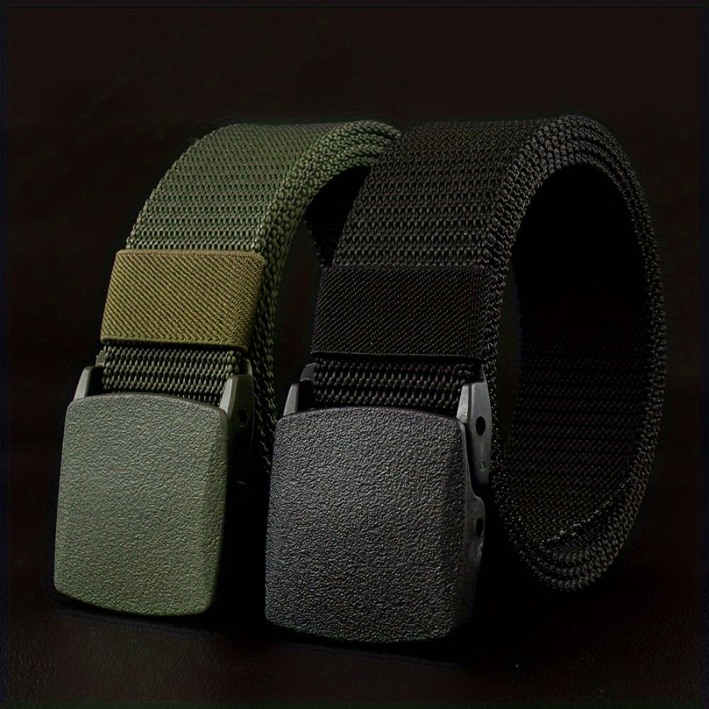 Men's and Women's Anti-Allergy Nylon Belt - Smooth Buckle for Casual, Formal, Outdoor and Daily Wear | Unisex Belt | Large Size Belt