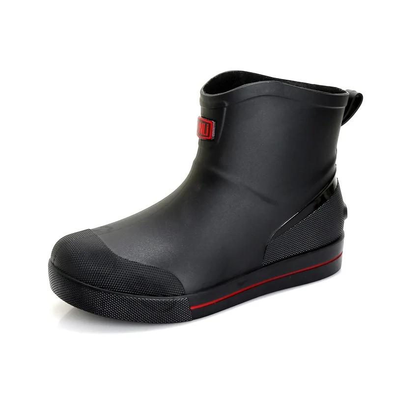 Fashion Snow Warm Thick Rain Boots, Kitchen Waterproof and Anti Slip Rain Shoes, Men's Fashionable and Wear-resistant Water Shoes
