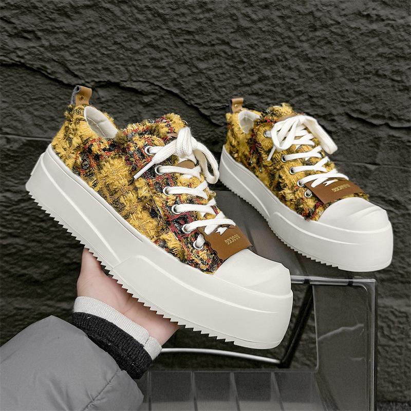 Scarpe retrò vecchie alla moda primavera nuove suola in tela scarpe singole alte design irregolare di nicchia scarpe da skateboard