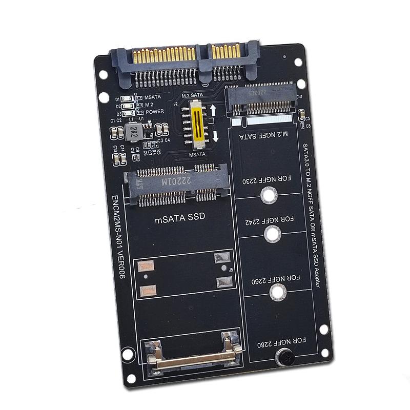 Tarjeta Adaptadora NGFF/MSATA a SATA3 para SSD M.2 KEY B-M a Interfaz 6G