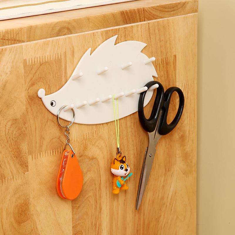 Gancho Adesivo Fofo em Forma de Ouriço Multifuncional Cabide para Joias Montado na Parede Armazenamento Chaves Colares Suporte