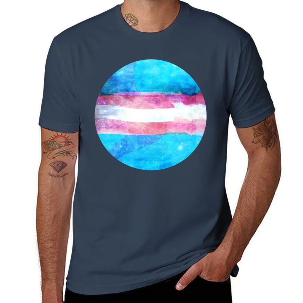 Glitch Trans Pride Flag Tshirt Graphic Print Short Sleeve Tshirt