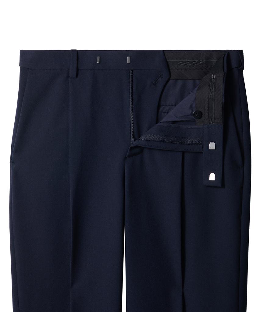 Musinsa Standard Recycled One-Tuck Relaxed Tapered Hidden Banding Crop Slacks [Navy]