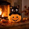 Tragbarer Schlüsselanhänger Halloween Geist/Kürbis Schwarze Katze Plüschfigur Weiche Stoffpuppe Kleines Hängedekor mit Kette Kreative Fotografie Requisiten für