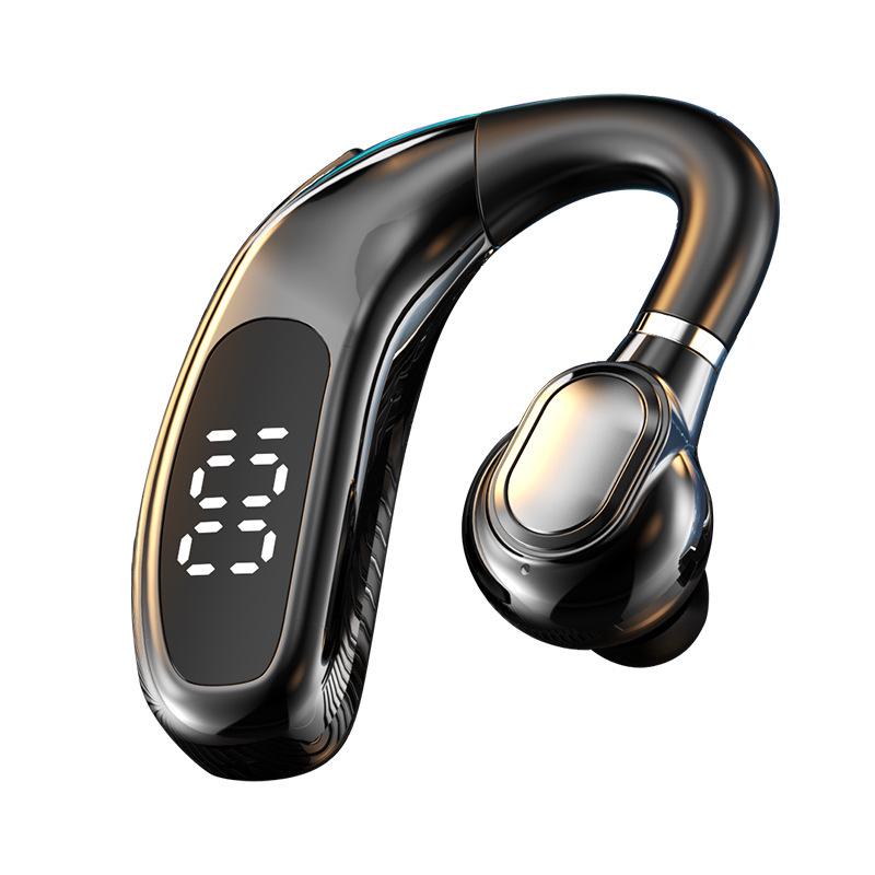 F90 Bluetooth Earhook: Noise-Cancelling, Long Battery Life, Digital Display for Business and Driving