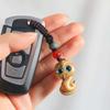 Cyan Eyes New Year Carved Pendant Mini Green Sandalwood Phone Chain Ornament  Bag Charm