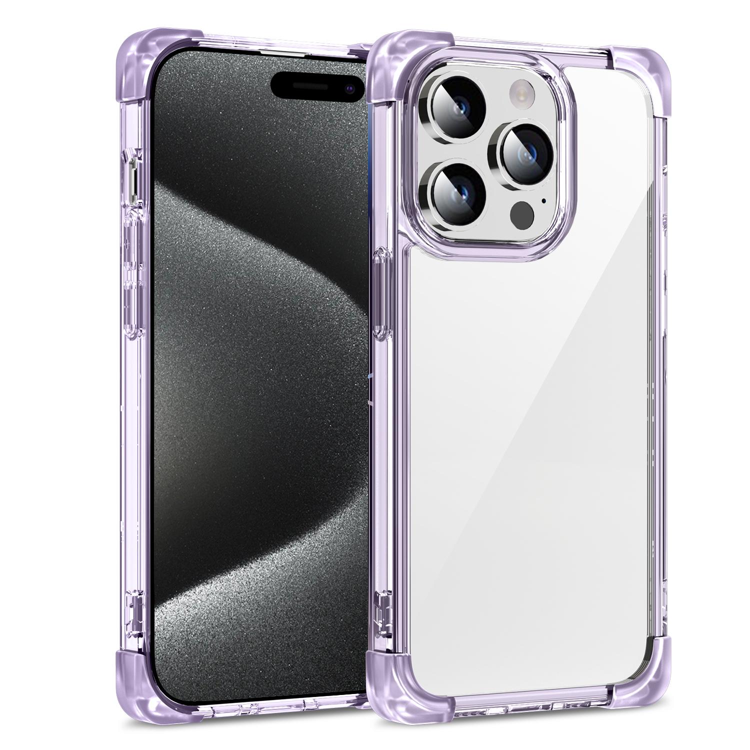 

For iPhone 15 Pro Max Case Reinforced Corners TPU + Acrylic Clear Phone Back Cover B
