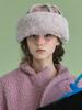 Poejidam Fur Toque Hat In Suede Pink