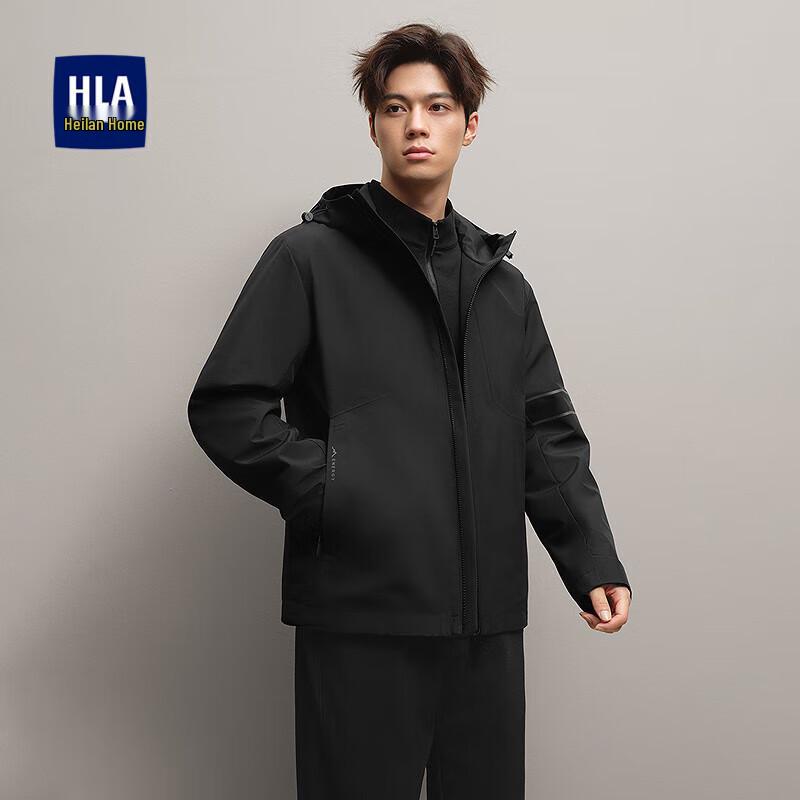 HLA Men's Hooded Casual Jacket