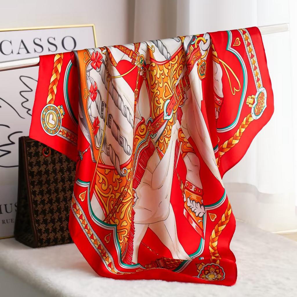 New 100% Natural Silk Scarf Square Female Fashion Beach Pashmina Bufanda Women Shawl Wraps Bandana 65cm Scarves Foulard Echarpe