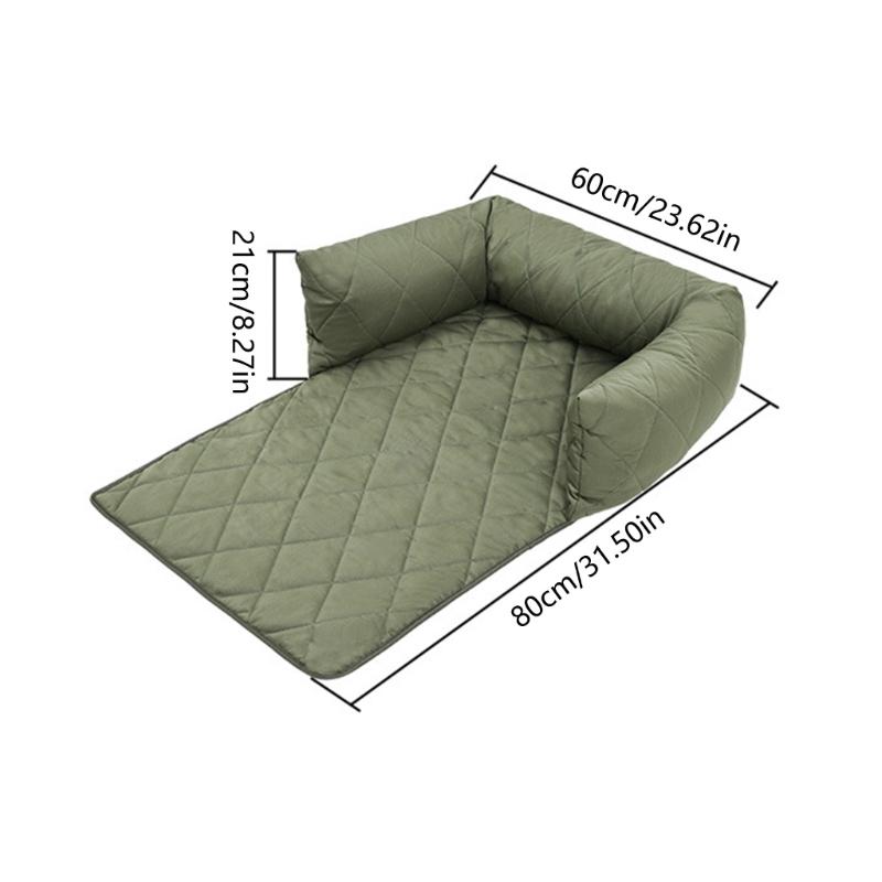 Comfortable Dog Couch Bed with Detachable Liners Removable Cover Headrest Dog Sofa Bed NonSlip Dog Bedding of All Season