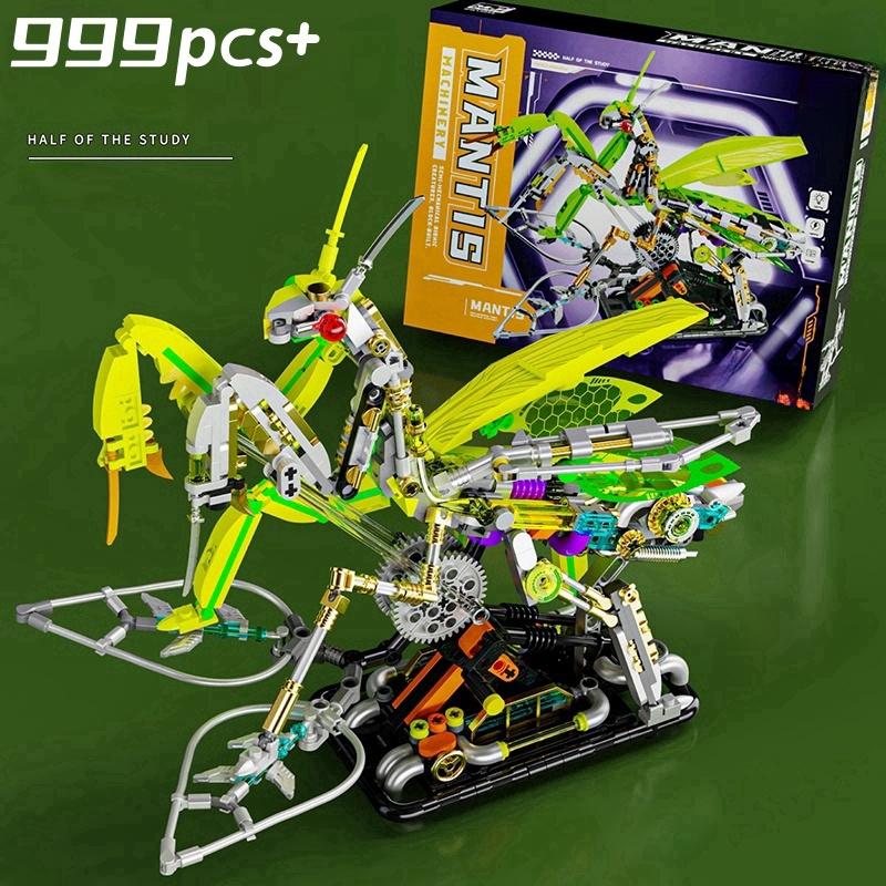 

Non-Toxic Mechanical Mantis Building Blocks Animal Model Bricks Creative Diy Desktop Decoration Assembly Kids Christmas Birthday Gift 999pcs
