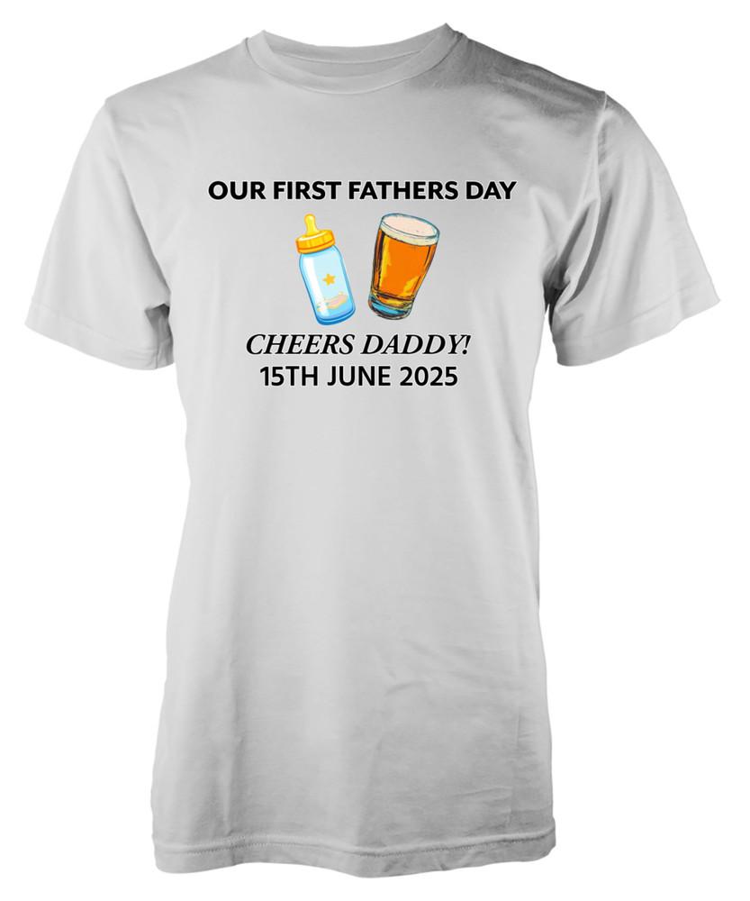 

Our First Fathers Day Personalised T-shirt 2025 | New Dad Gift | Custom Dad Top 4XL