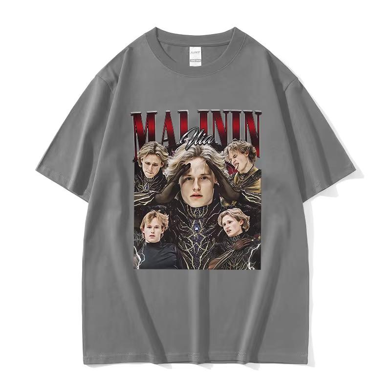 

Ilia Malinin Vintage Graphic T Shirt Unisexs Gothic Fashion Cotton Short Sleeve Top Unisex Fans Gift Tops Tshirt Streetwear 4XL