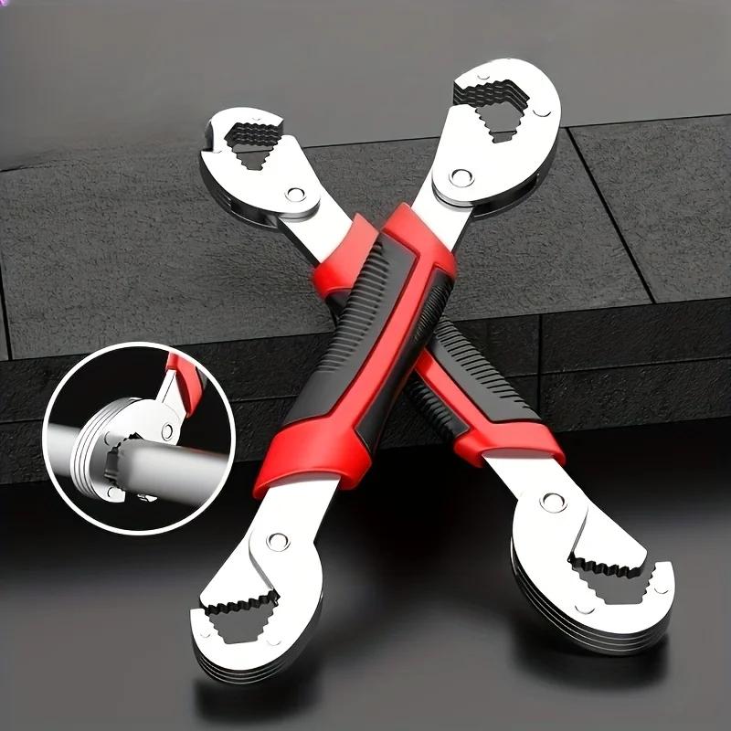 1 Stück Hochleistungs-Verstellschlüssel mit ergonomischem Griff - Große Maulweite & Stecknuss-kompatibel, Langlebiger Chrom-Vanadium-Stahl