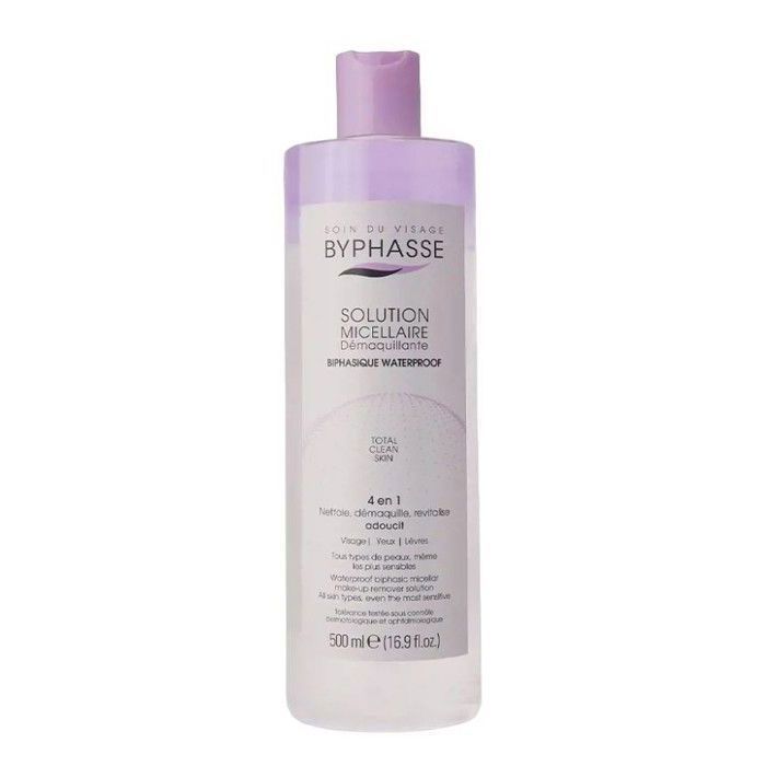 Solution Micellaire Démaquillante - BYPHASSE - 500ml - Waterproof - Tous Types De Peau - Douceur