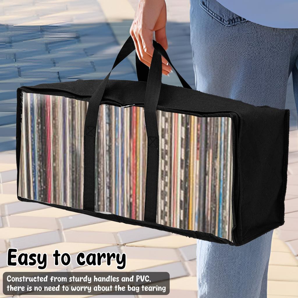 4 Pcs Large Opening DVD Storage Bag PVC Clear DVD CD Case Holder Organizer with Zipper and Handle Convenient Media Organizer Bag