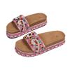 Summer Women Ethnic Style Flat Wooden Slippers With Rubber Sole For Beach Wear