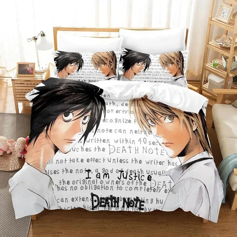New Death Note Bedding Set Single Twin Full Queen King Size Bed Set Adult Kid Bedroom Duvet Cover Sets 3D Anime Bed Sheet Set