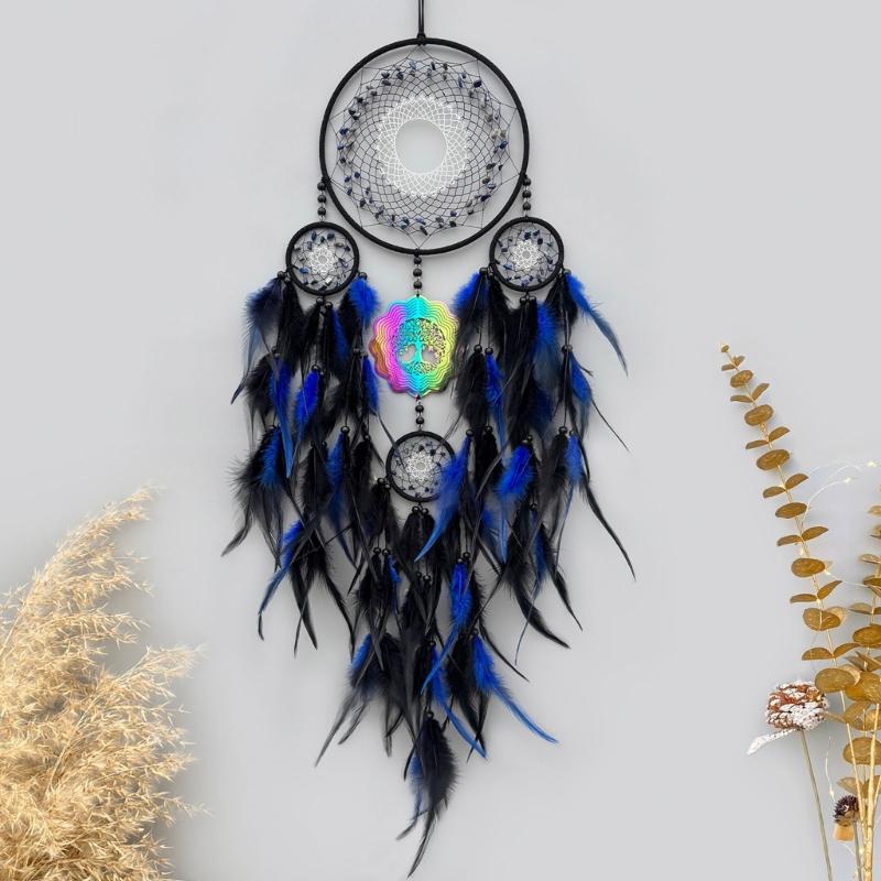 Handmade Dream Catcher Pendants 3D Wind Chimes Wall Hangings Ornament Home Decoration Wind Chimes Dream Catcher