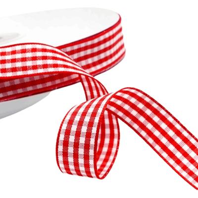DIY Crafts Plaid Ribbon 1/2cm Gift Packaging Gingham Ribbon Double-sided Assorted Colors Gift Wrapping Ribbon