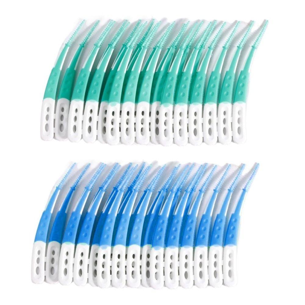 60Pcs 60Pcs Tooth Cleaning Brush Silicone Tooth Brush New Toothpicks Oral Cavity