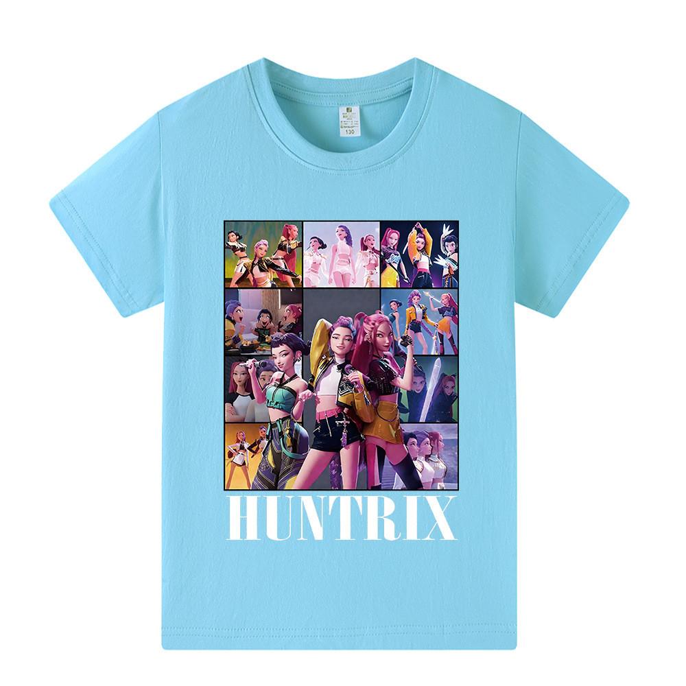 A1223 Kids Boys Girls Kpop Rumi Zoey Mira Print Short Sleeves T-shirt