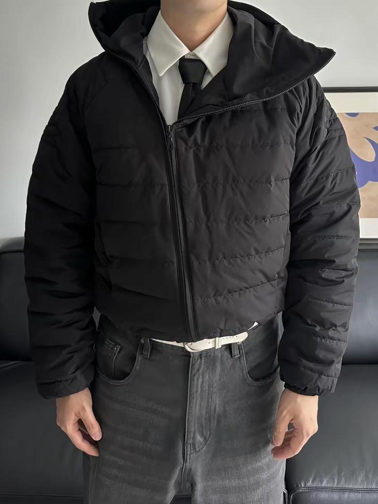 Leichte Winterjacke für Herren aus Baumwolle mit Kapuze, Reißverschluss und Masken-Design – Vielseitige Oberbekleidung