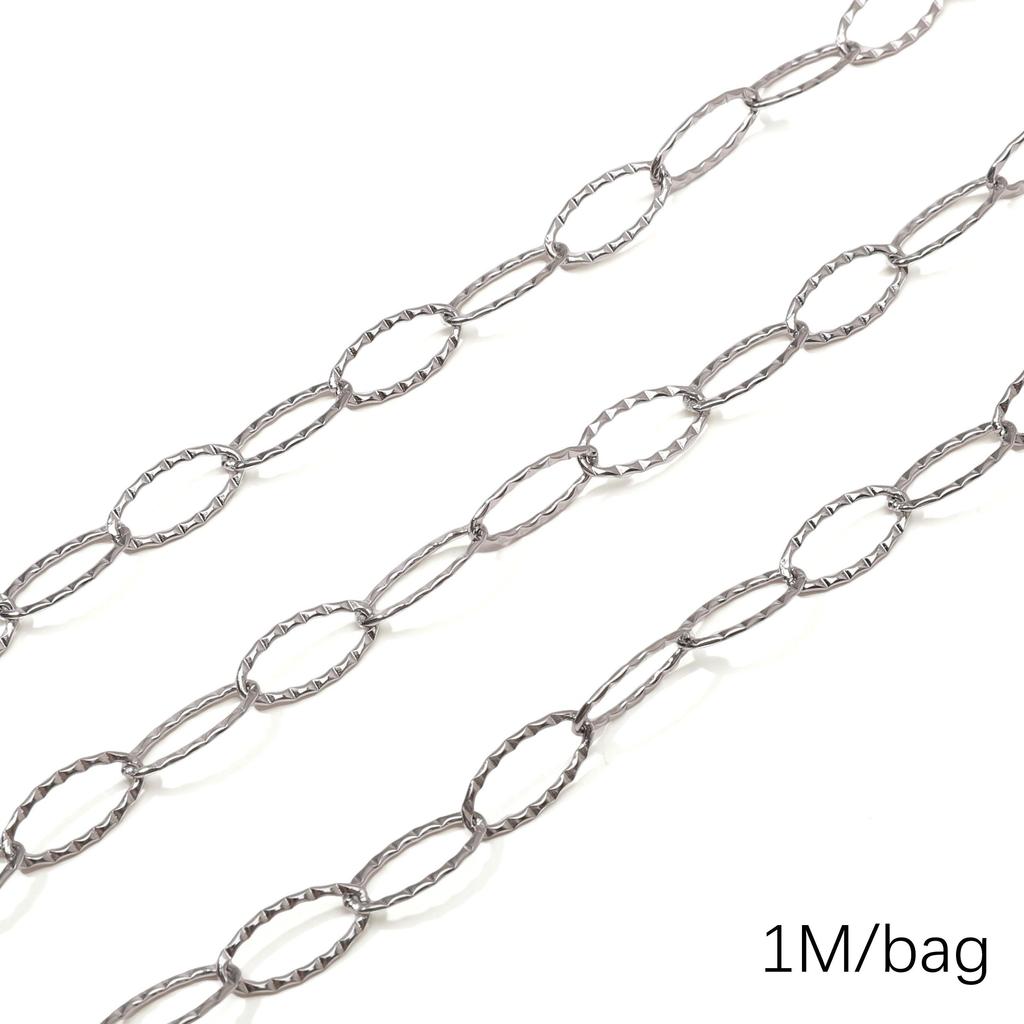 Chaîne Cœur en Acier Inoxydable de 0,5/1 Mètre Chaîne Cubaine Chaîne Punk de Base pour la Fabrication de Colliers Bracelets Bijoux Accessoires