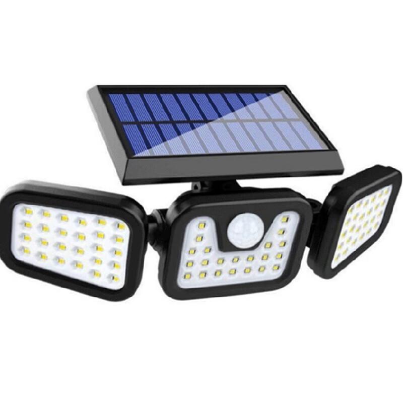 oeny 74LED Three-Head Solar Motion Sensor Outdoor Wall Light