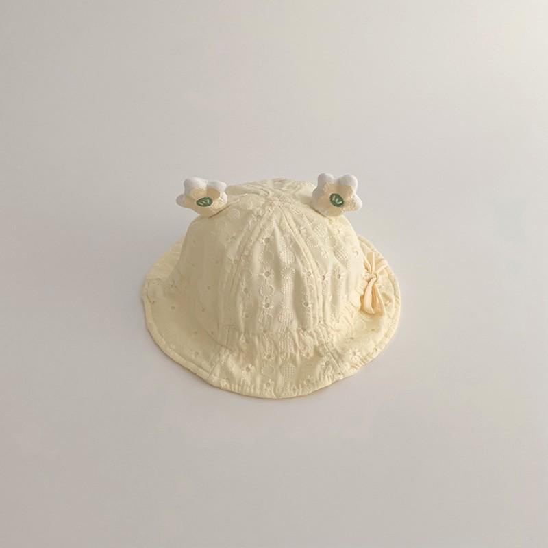 

Мультяшная детская панама, милая вышитая цветами панама-рыбак для маленьких девочек, однотонная хлопковая детская летняя панама от солнца жёлтый