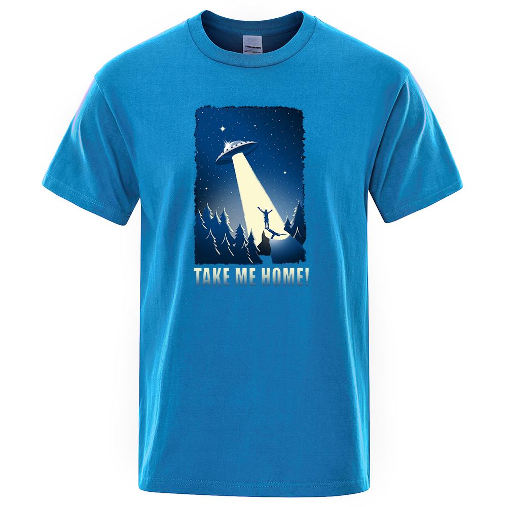 Outer Space Feeling Tshirts Brand Summer Streetwear See Alien Spaceship Men Clothing Funny Hip Hop Tops Fashion Pattern T-Shirt