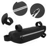 Nylon Outdoor Waterproof Bicycle Front Tube Frame Triangular Bag Riding Bike Cycling Holder Pouch AccessoriesBlack 2L