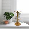 Sturdy Bamboos Cup Holder Drying Rack For Kitchen Bathroom Countertop Organize Cups Utensils Keys Jewelry