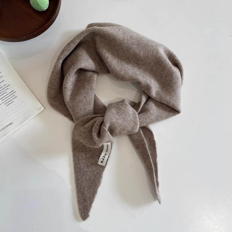 Pure Wool Triangle Scarf Niche Knitted Headscarf Multifunctional Scarf for Women Warm and Versatile Autumn and Winter New Trend