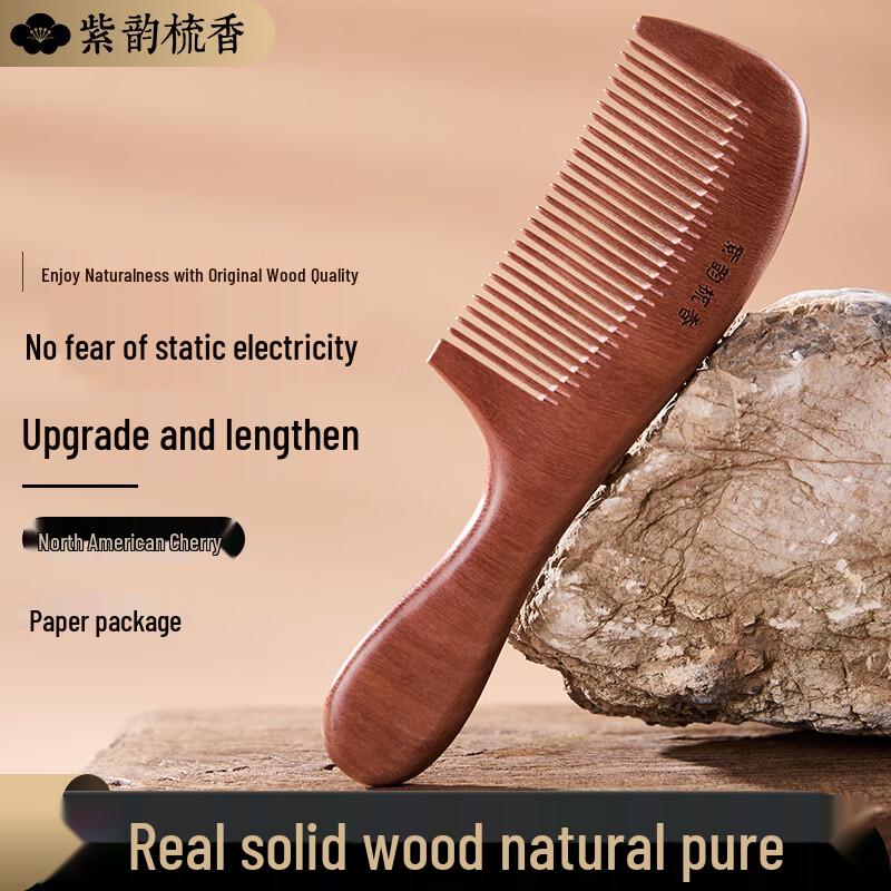 Премиальная гребень из вишневого дерева с мелкими зубьями